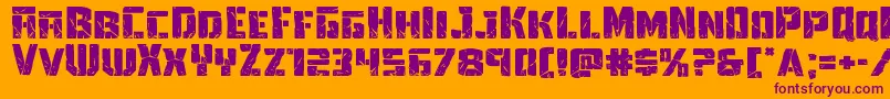 Towerruinsexpand Font – Purple Fonts on Orange Background