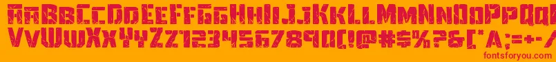 Towerruinsexpand Font – Red Fonts on Orange Background