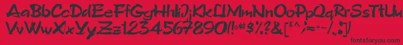 Tribecca90Regular Font – Black Fonts on Red Background