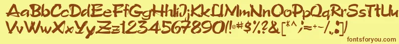 Tribecca90Regular Font – Brown Fonts on Yellow Background