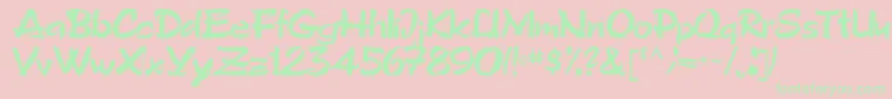 Tribecca90Regular Font – Green Fonts on Pink Background