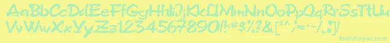 Tribecca90Regular Font – Green Fonts on Yellow Background