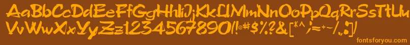 Tribecca90Regular Font – Orange Fonts on Brown Background