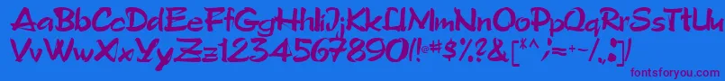 Tribecca90Regular Font – Purple Fonts on Blue Background