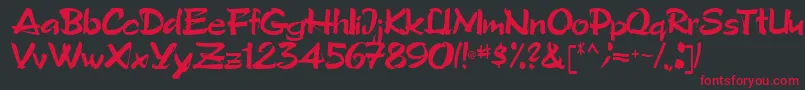 Tribecca90Regular Font – Red Fonts on Black Background