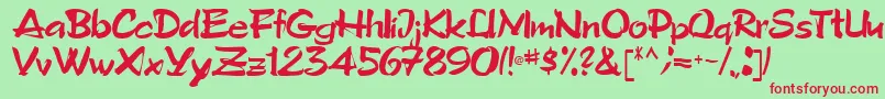 Tribecca90Regular Font – Red Fonts on Green Background