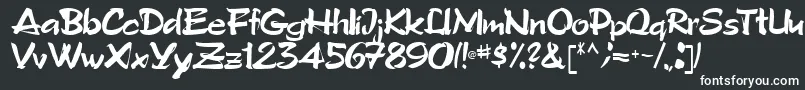 Tribecca90Regular-Schriftart – Weiße Schriften auf schwarzem Hintergrund