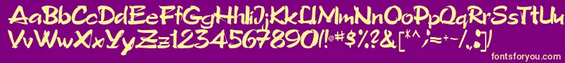 Tribecca90Regular Font – Yellow Fonts on Purple Background