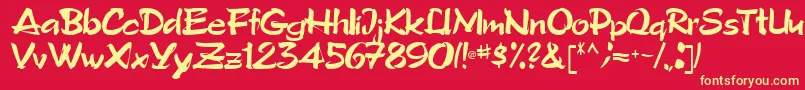 Tribecca90Regular Font – Yellow Fonts on Red Background