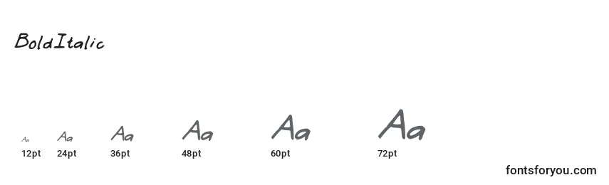 Größen der Schriftart BoldItalic