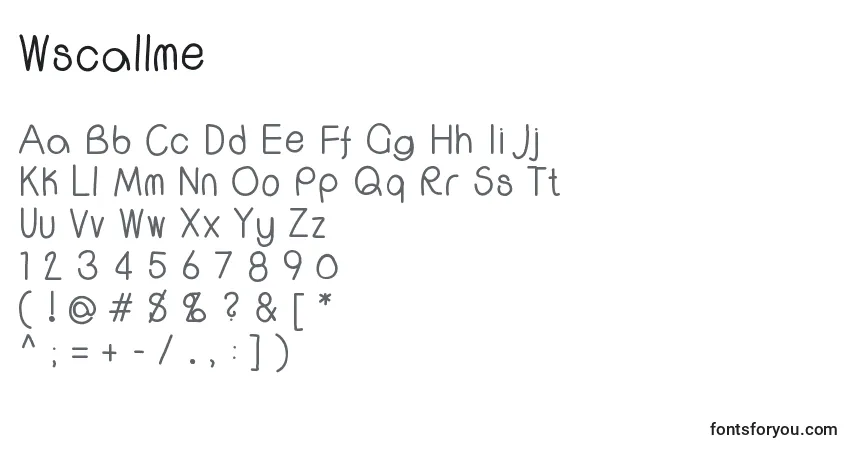 Czcionka Wscallme – alfabet, cyfry, specjalne znaki