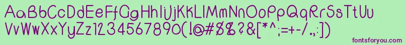 Wscallme Font – Purple Fonts on Green Background