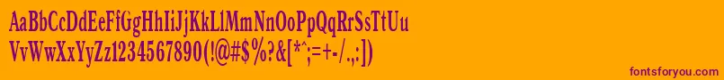 Police Antiqua50b – polices violettes sur fond orange