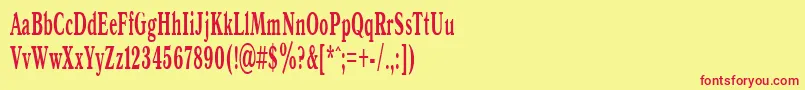 Antiqua50b Font – Red Fonts on Yellow Background
