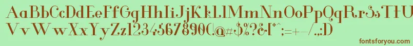 GlamorMedium Font – Brown Fonts on Green Background