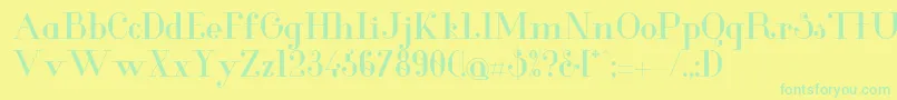 Police GlamorMedium – polices vertes sur fond jaune