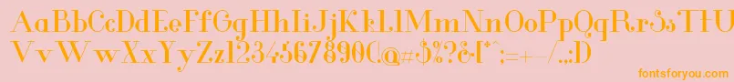 GlamorMedium Font – Orange Fonts on Pink Background