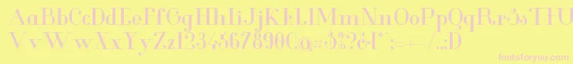 GlamorMedium-Schriftart – Rosa Schriften auf gelbem Hintergrund