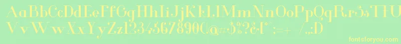 GlamorMedium Font – Yellow Fonts on Green Background