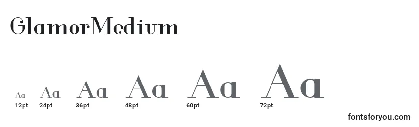 Размеры шрифта GlamorMedium