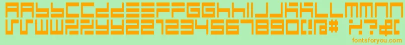 Czcionka BmMazeA9 – pomarańczowe czcionki na zielonym tle