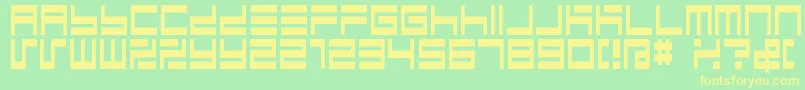 BmMazeA9 Font – Yellow Fonts on Green Background