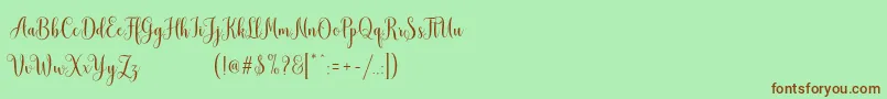 MudhisaScriptDemo Font – Brown Fonts on Green Background