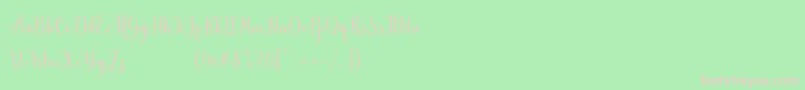 フォントMudhisaScriptDemo – 緑の背景にピンクのフォント