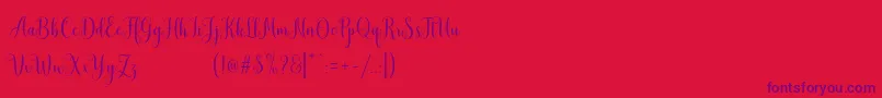 MudhisaScriptDemo Font – Purple Fonts on Red Background