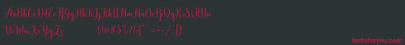MudhisaScriptDemo-Schriftart – Rote Schriften auf schwarzem Hintergrund