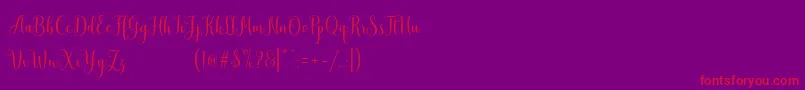 MudhisaScriptDemo Font – Red Fonts on Purple Background