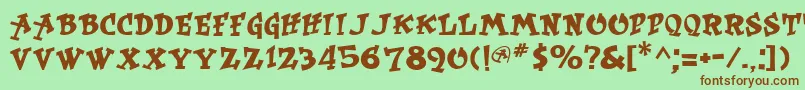 Rockart Font – Brown Fonts on Green Background