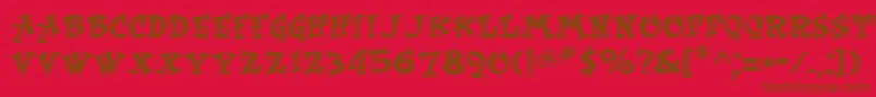 Rockart Font – Brown Fonts on Red Background