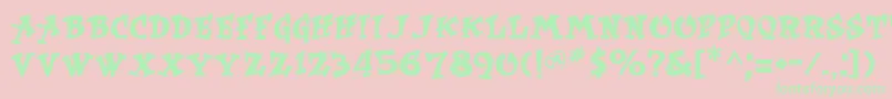 Rockart Font – Green Fonts on Pink Background