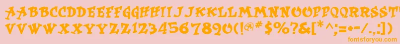 Rockart Font – Orange Fonts on Pink Background