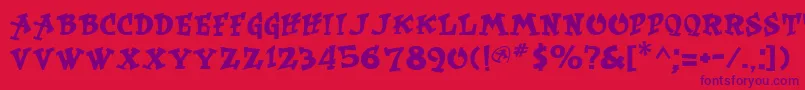 Rockart Font – Purple Fonts on Red Background