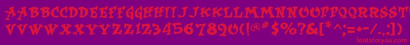 フォントRockart – 紫の背景に赤い文字
