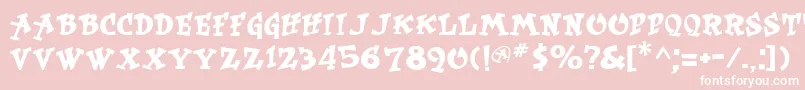 Rockart Font – White Fonts on Pink Background