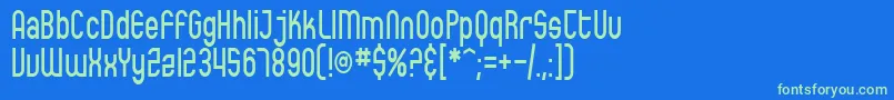 Шрифт SfEccentricOpusCondensed – зелёные шрифты на синем фоне