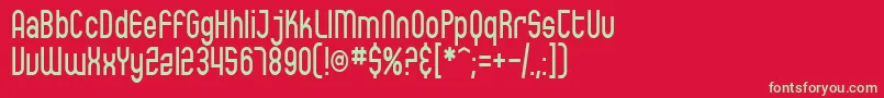 フォントSfEccentricOpusCondensed – 赤い背景に緑の文字