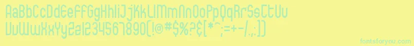 SfEccentricOpusCondensed-fontti – vihreät fontit keltaisella taustalla