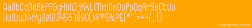 SfEccentricOpusCondensed-fontti – vaaleanpunaiset fontit oranssilla taustalla