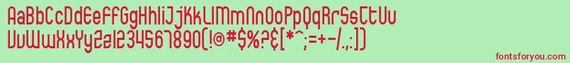 フォントSfEccentricOpusCondensed – 赤い文字の緑の背景