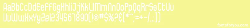 Шрифт SfEccentricOpusCondensed – белые шрифты на жёлтом фоне