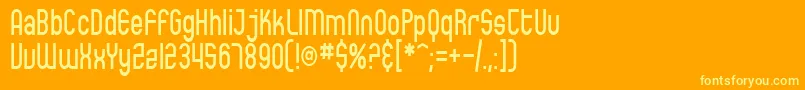 SfEccentricOpusCondensed Font – Yellow Fonts on Orange Background