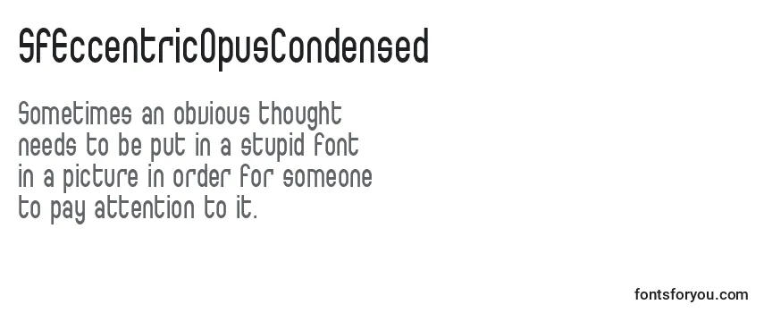 Review of the SfEccentricOpusCondensed Font