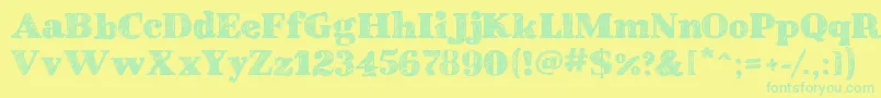 SchoolBookNew Font – Green Fonts on Yellow Background