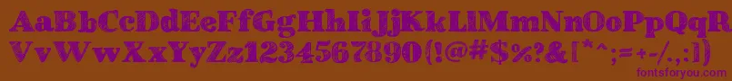 SchoolBookNew Font – Purple Fonts on Brown Background