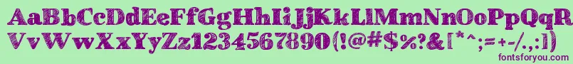 SchoolBookNew Font – Purple Fonts on Green Background