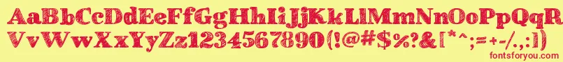 SchoolBookNew Font – Red Fonts on Yellow Background